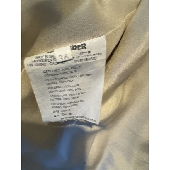 JIL SANDER Beige lamb leather extremely soft 2 Hidden Button Women’s Jacket 36 - Picture 8 of 12